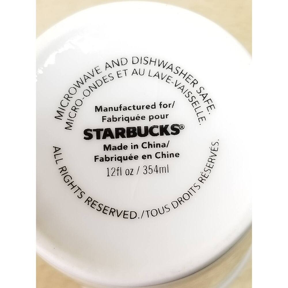 Starbucks Christmas Holiday Coffee Mug 12oz Teacup 2013 White Red 4 3/4" - Picture 12 of 13